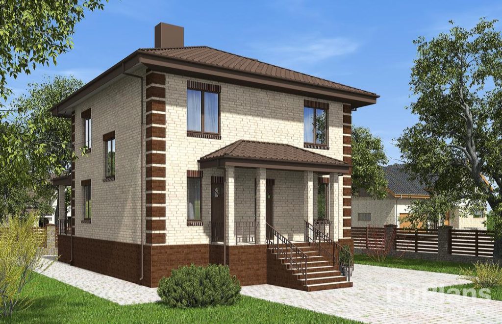Двухэтажный дом с террасами, 5 спальнями и отделкой кирпичом Rg6175 — фото 2