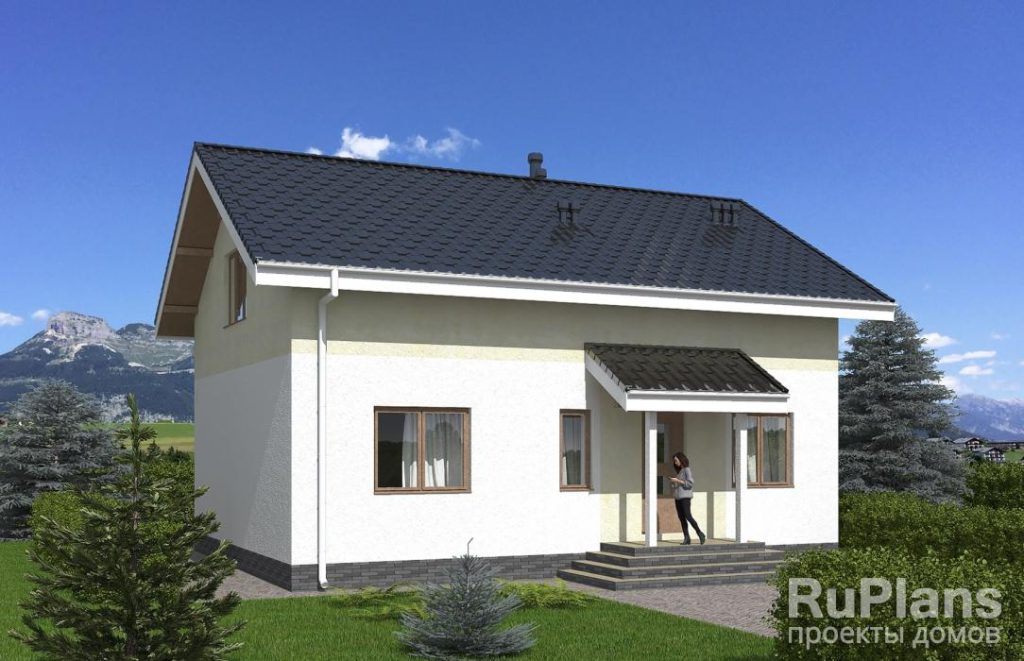 Проект одноэтажного дома с чердаком и террасой Rg5499 — фото 2