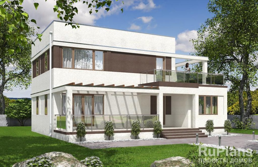 Проект двухэтажного жилого дома с террасами Rg5264 — фото 2