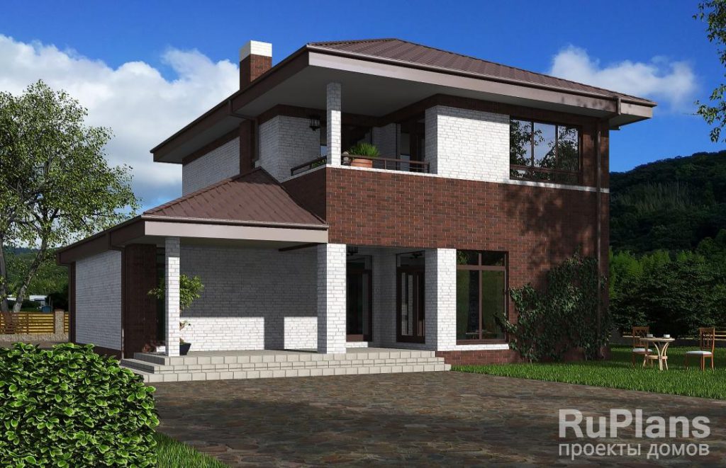 Двухэтажный дома с гаражом, террасой и балконом Rg4893 — фото 2