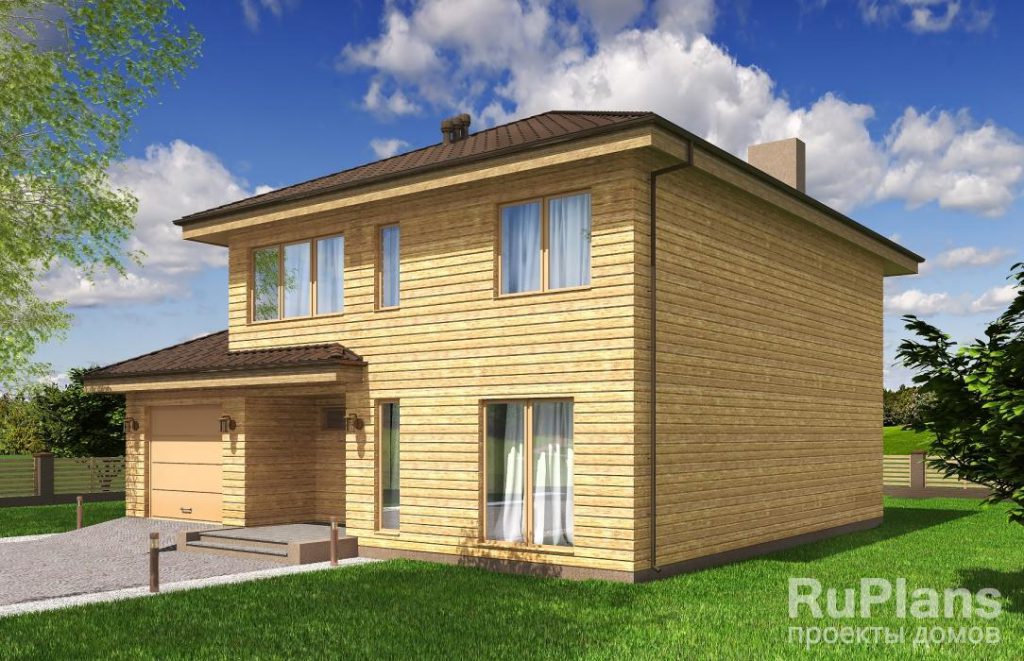 Проект двухэтажного жилого дома с гаражом и террасой Rg5200 — фото 2