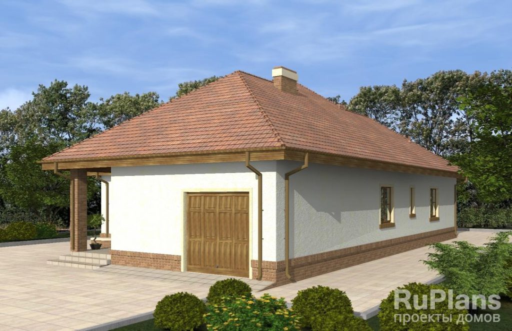 Проект одноэтажного дома с гаражом и террасой Rg4821 — фото 2