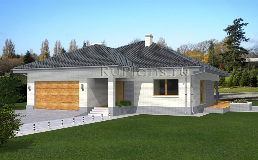Проект одноэтажного дома с разноуровневыми террасами Rg4932 — фото 2