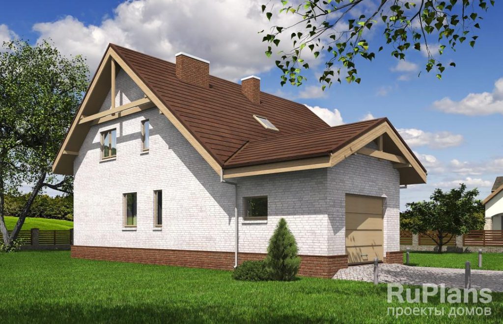 Одноэтажный дом с мансардой, гаражом и террасой Rg5298 — фото 2