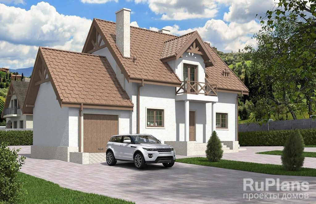 Проект одноэтажного дома с подвалом, мансардой, гаражом и террасой. Rg5594 — фото 2