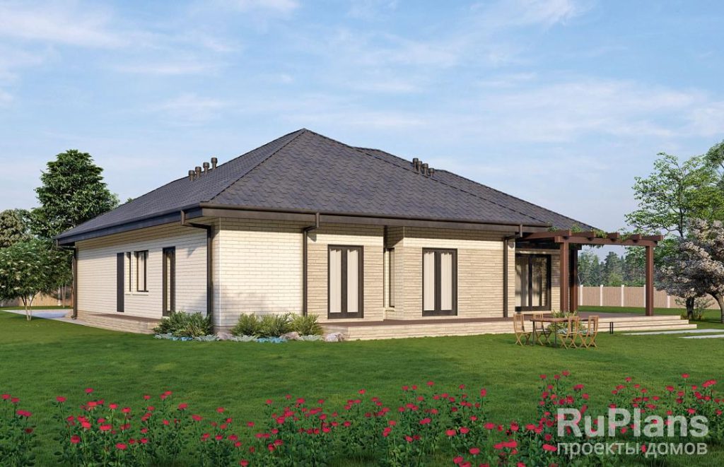 Проект одноэтажного дома с гаражом и террасой Rg5582 — фото 2