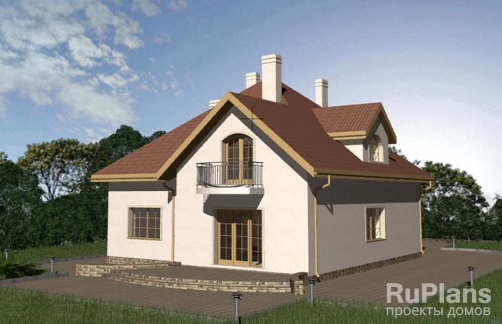 Проект просторного одноэтажного дома с мансардой и гаражом Rg3427 — фото 2