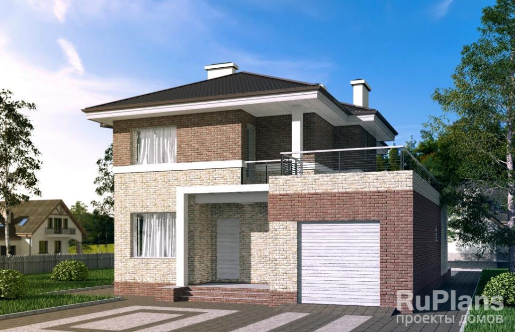 Проект двухэтажного дома с гаражом и террасой Rg4817 — фото 2