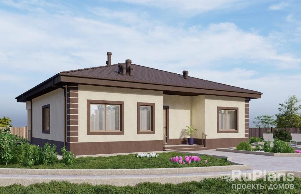 Одноэтажный дом с тремя спальнями, камином и террасой Rg6018 — фото 2