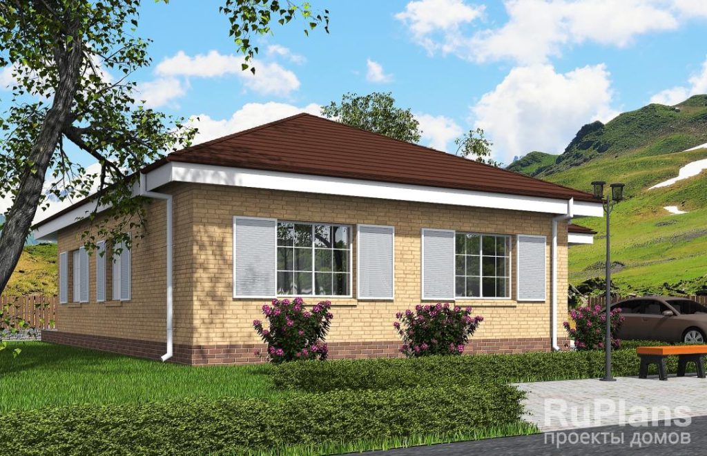 Проект  одноэтажного жилого дома с террасой и гаражом Rg5502 — фото 2