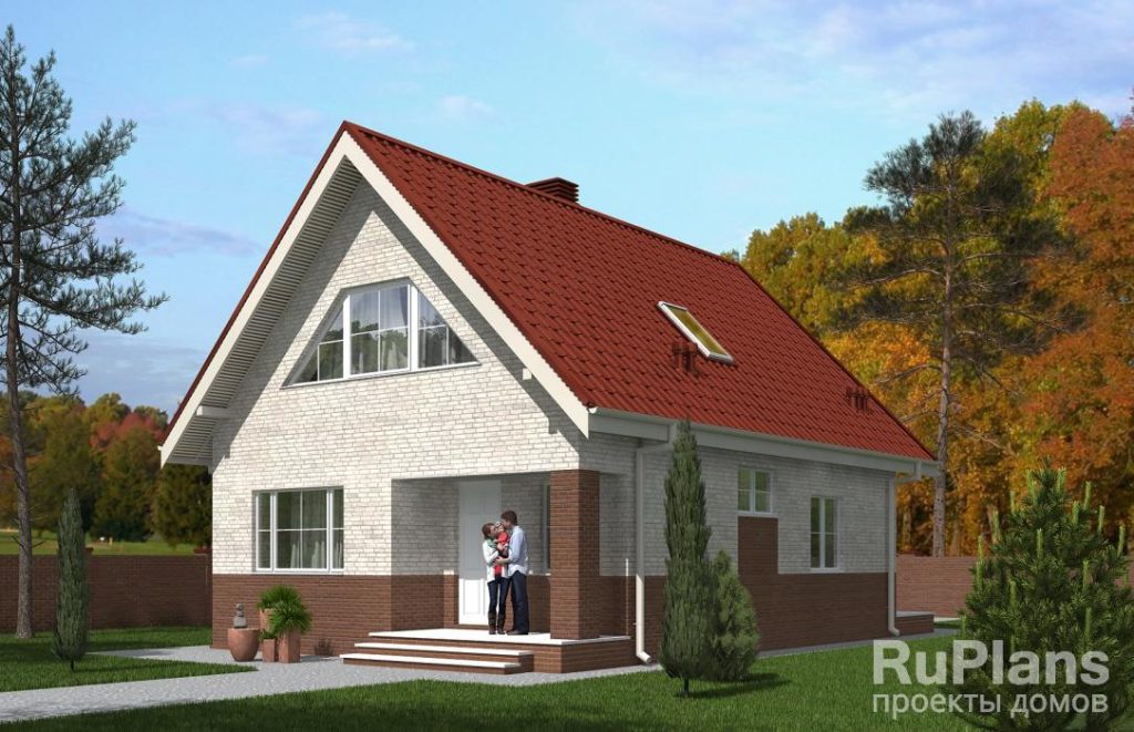 Проект одноэтажного дома с мансардой и террасой Rg5372 — фото 2