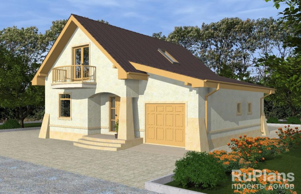 Проект одноэтажного дома с мансардой и гаражом Rg4833 — фото 2