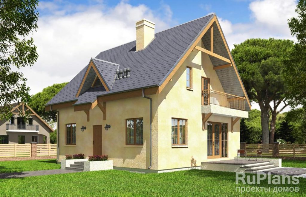 Проект одноэтажного жилого дома с мансардой и террасой Rg3249 — фото 2