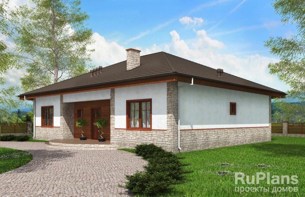 Проект одноэтажного жилого дома с террасами Rg5201 — фото 2
