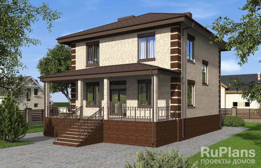 Двухэтажный дом с террасами, 5 спальнями и отделкой кирпичом Rg6175 — фото 3