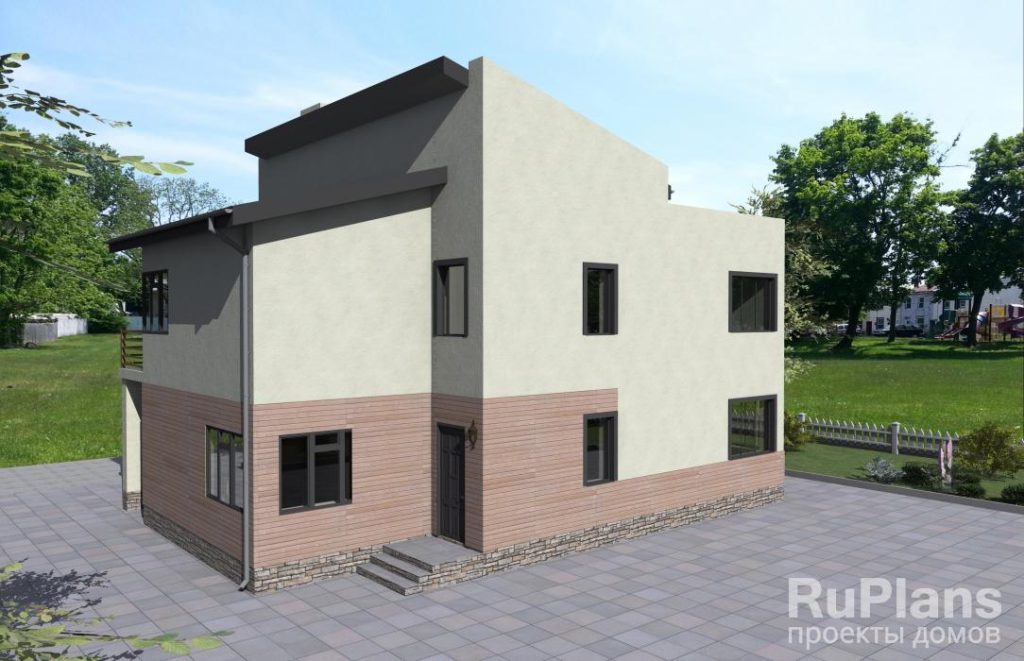 Проект дома с разновысокими скатами кровли мансарды Rg3792 — фото 3