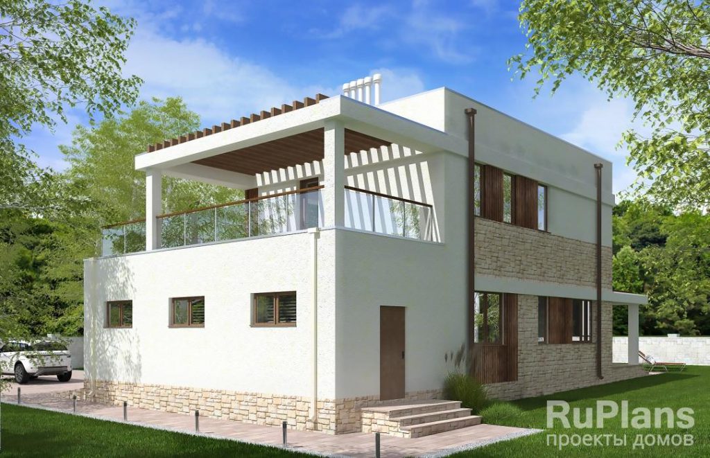 Проект двухэтажного жилого дома с гаражом и террасами Rg5669 — фото 3