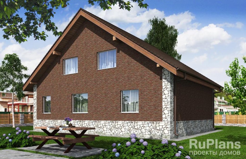 Проект одноэтажного жилого дома с мансардой и террасой Rg3335 — фото 3