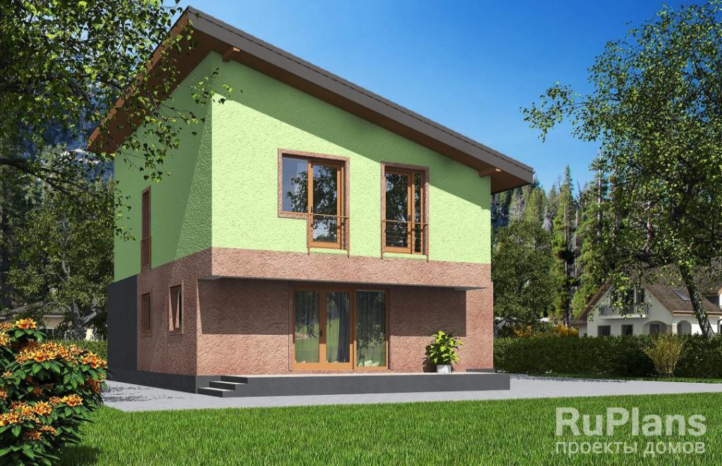 Одноэтажный жилой дом с мансардой, террасой, гаражом и балконом Rg5598 — фото 3