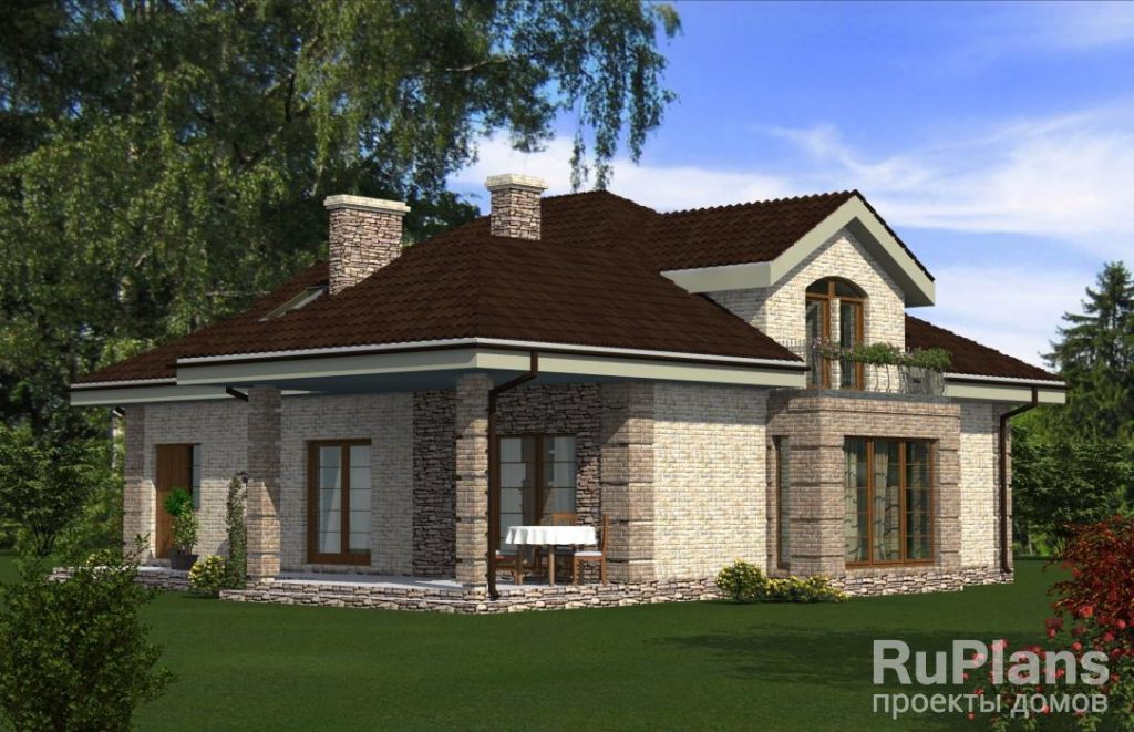 Проект уютного дома с мансардой и гаражом Rg4841 — фото 3