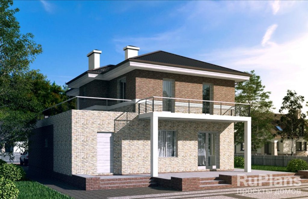 Проект двухэтажного дома с гаражом и террасой Rg4817 — фото 3