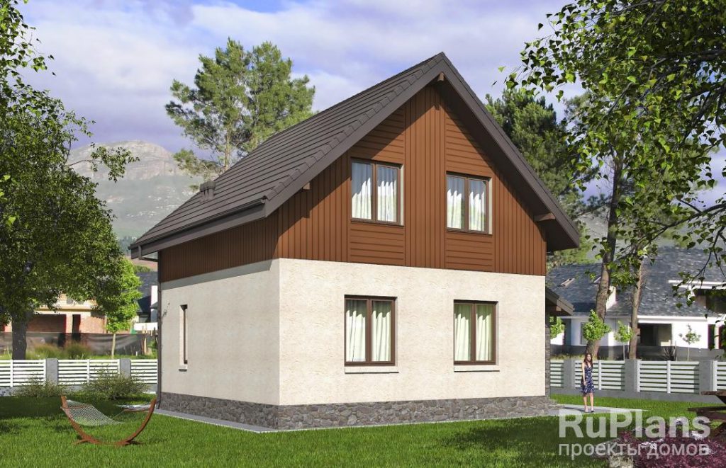 Одноэтажный жилой дом с мансардой и террасой Rg5870 — фото 3