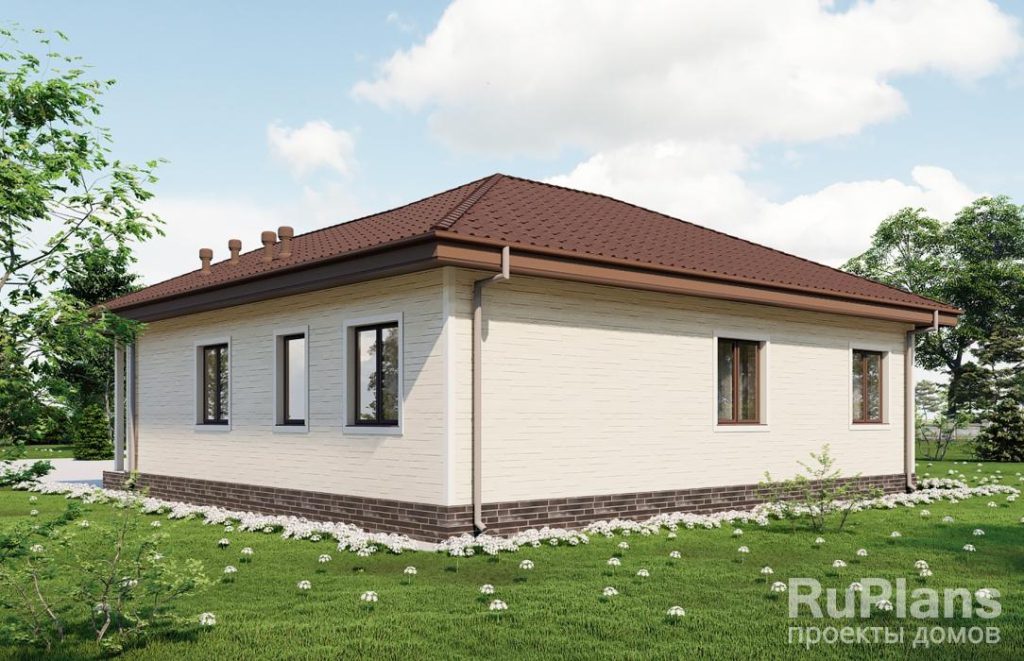 Одноэтажный дом с крыльцом, двумя спальнями и кабинетом Rg6165 — фото 3