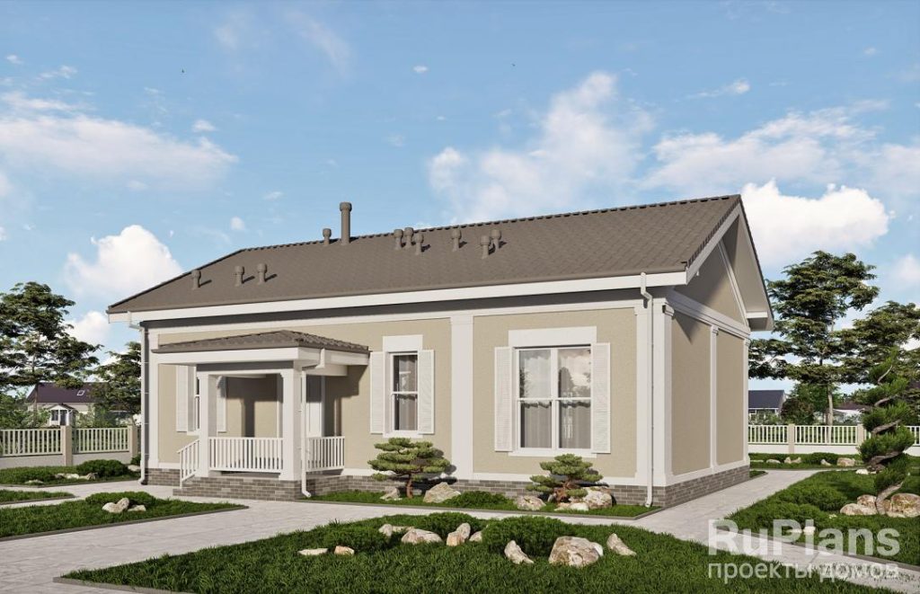 Одноэтажный дом с террасой, тремя спальнями и камином Rg6223 — фото 3