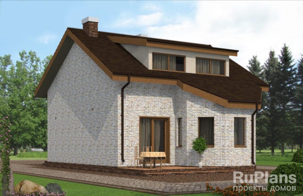 Проект одноэтажного дома с мансардой и эркером Rg4842 — фото 3