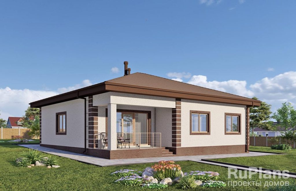 Одноэтажный дом с тремя спальнями, камином и террасой Rg6154 — фото 3