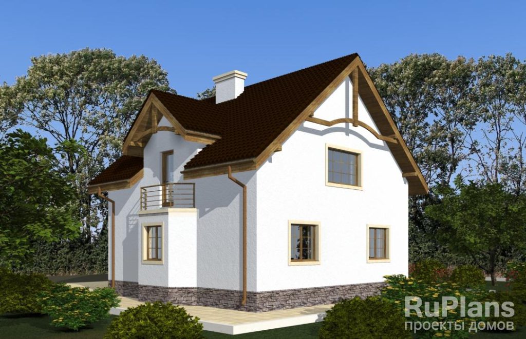 Проект одноэтажного дома с мансардой и эркером Rg4871 — фото 3