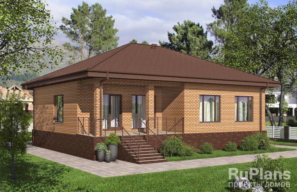 Одноэтажный жилой дом с террасой Rg5860 — фото 3