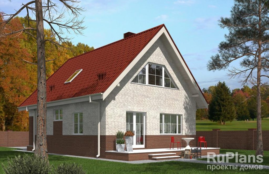 Проект одноэтажного дома с мансардой и террасой Rg5372 — фото 3