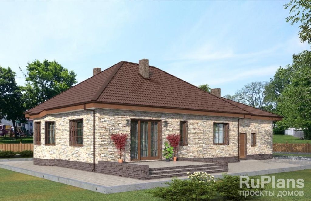 Одноэтажный дом с эркером, гаражом и террасой Rg3947 — фото 3