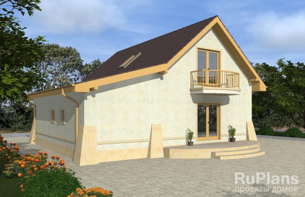 Проект одноэтажного дома с мансардой и гаражом Rg4833 — фото 3