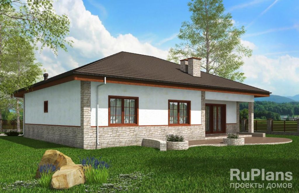 Проект одноэтажного жилого дома с террасами Rg5201 — фото 3