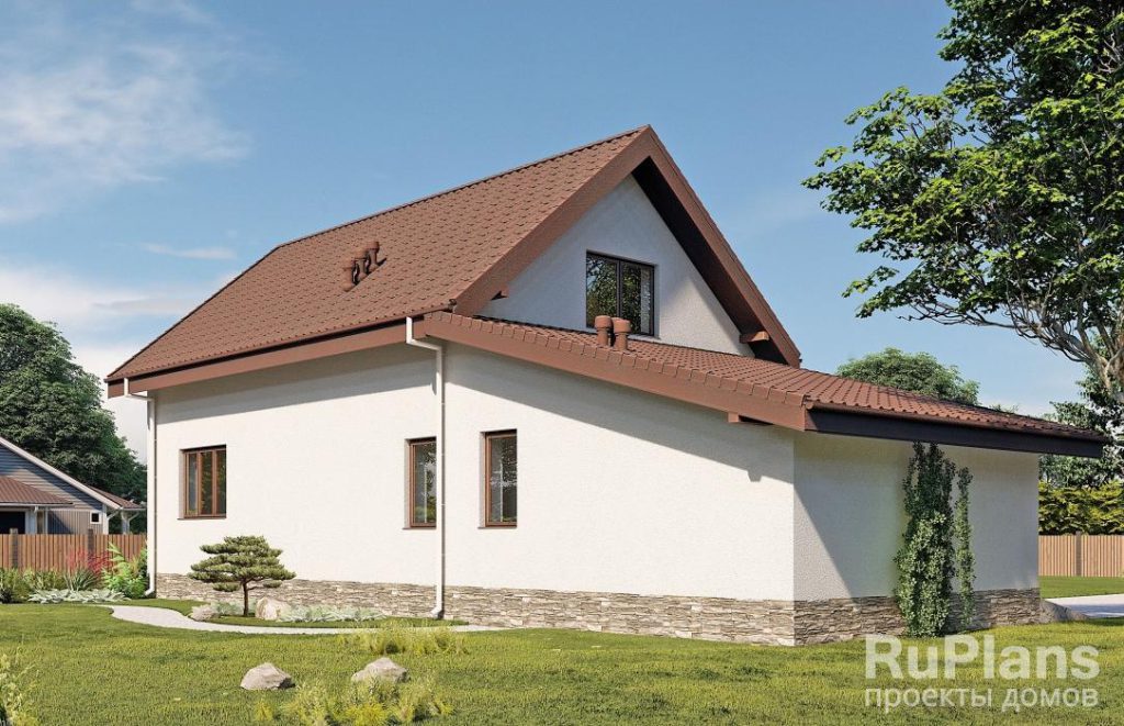 Проект одноэтажного дома с мансардой, террасой и гаражом Rg5523 — фото 3
