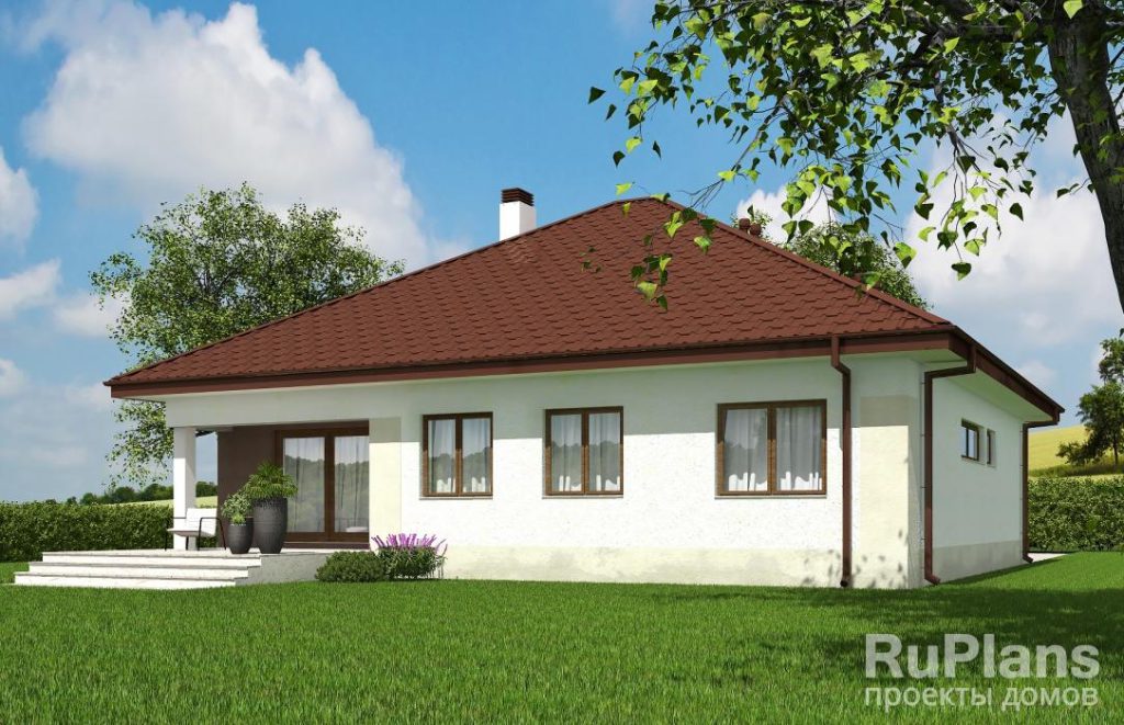 Проект одноэтажного дома с террасой и гаражом Rg5580 — фото 4