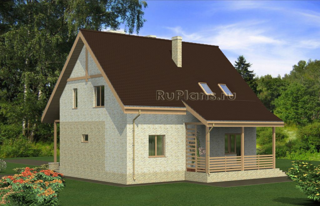 Жилой дома с мансардой и  крытой террасой Rg4944 — фото 4