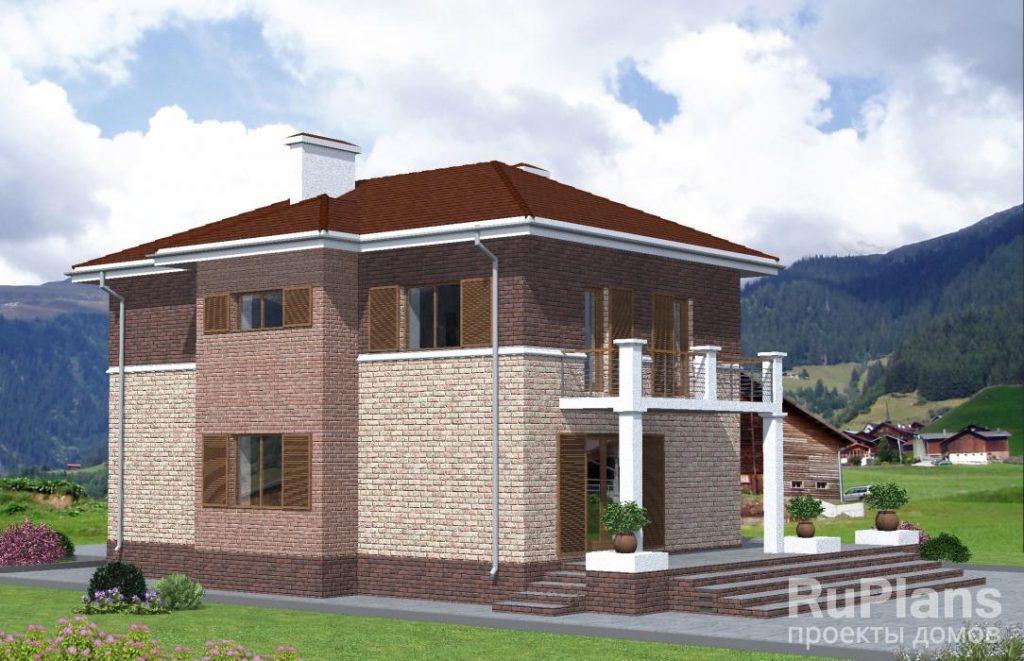 Двухэтажный дом из керамзитобетона Rg4757 — фото 4