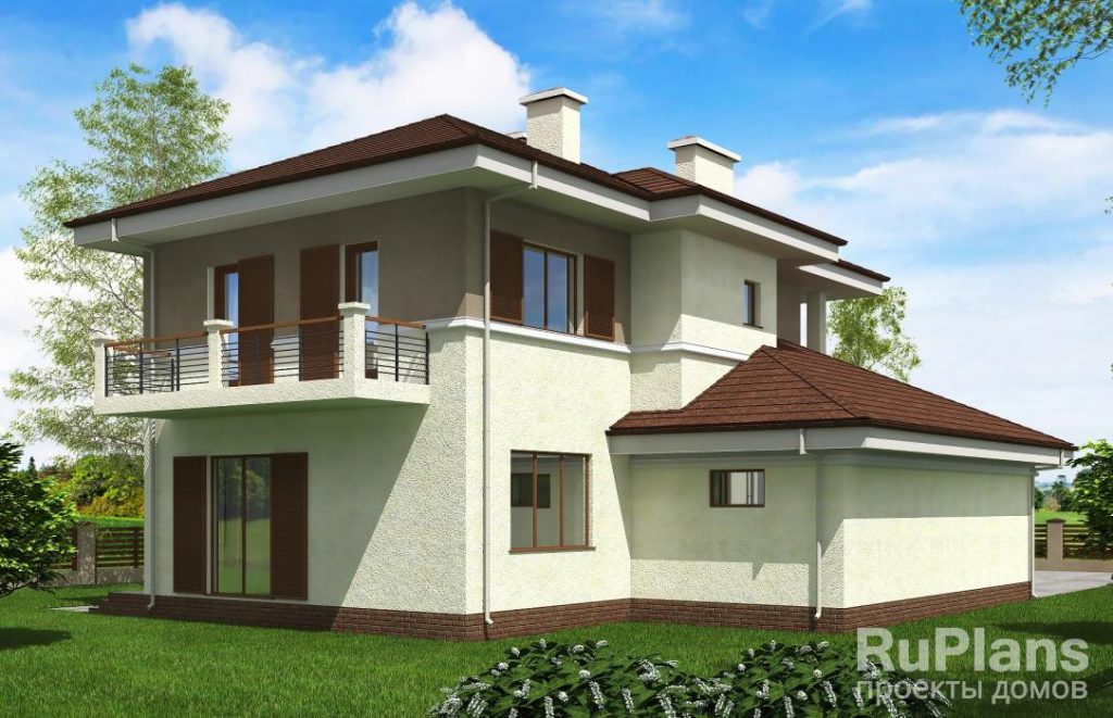 Проект двухэтажного жилого дома с гаражом и террасой Rg5198 — фото 4
