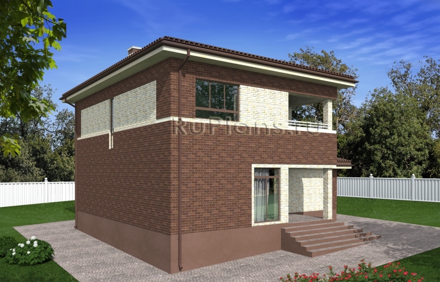 Проект двухэтажного дома с гаражом и балконом Rg4938 — фото 4