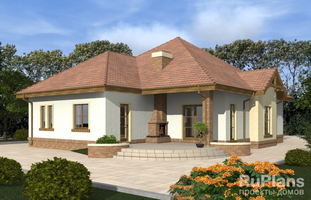Проект одноэтажного дома с гаражом и террасой Rg4821 — фото 4