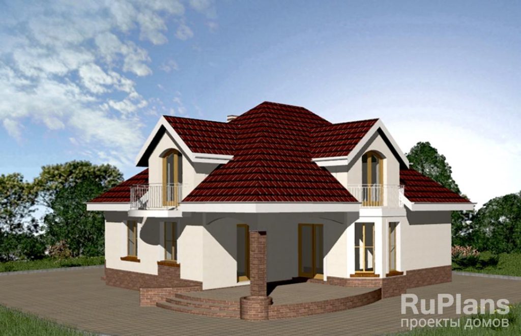 Проект компактного одноэтажного дома с гаражом и мансардой Rg3361 — фото 4
