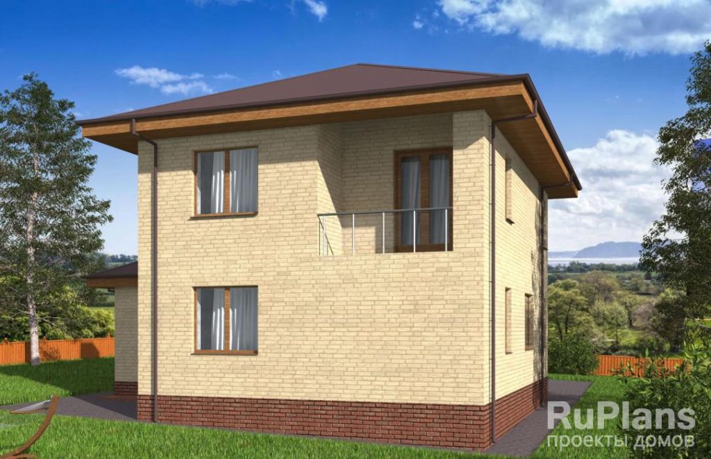 Двухэтажный дом с гаражом, подвалом и балконом Rg5192 — фото 4