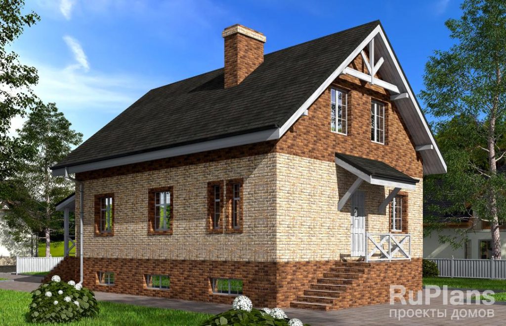 Проект одноэтажного дома с мансардой и подвалом Rg4807 — фото 4