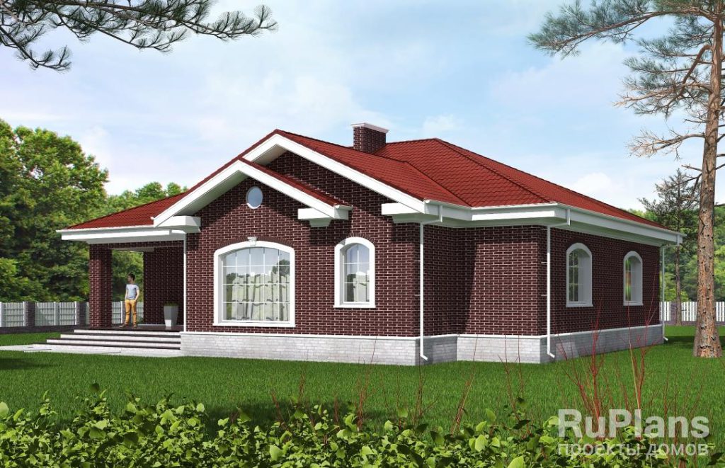 Проект одноэтажного жилого дома с гаражом и террасами Rg5265 — фото 4