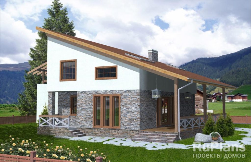 Дом с мансардой и террасой Rg3970 — фото 4