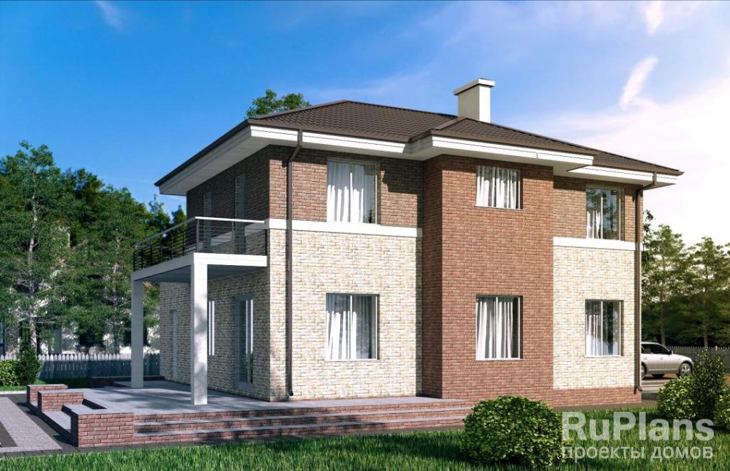Проект двухэтажного дома с гаражом и террасой Rg4817 — фото 4