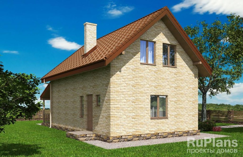 Проект одноэтажного дома с мансардой и террасой Rg5835 — фото 4